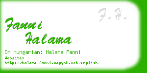 fanni halama business card